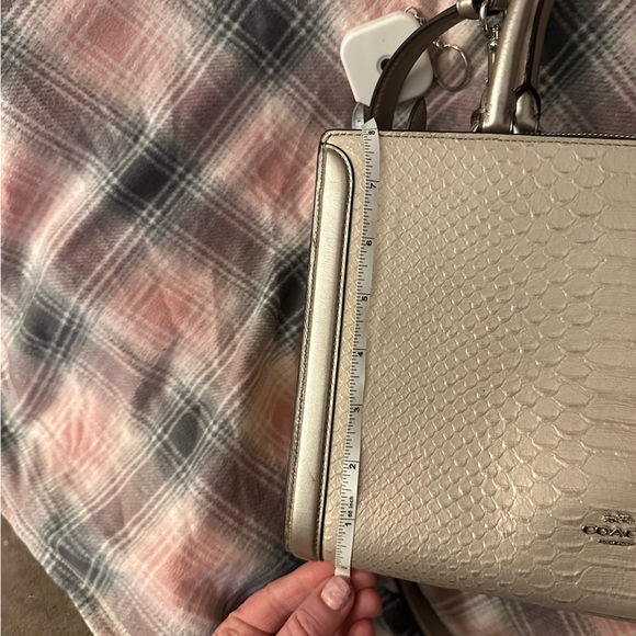 NWOT Coach Zoe Caryall in metallic snake. - Picture 10 of 14